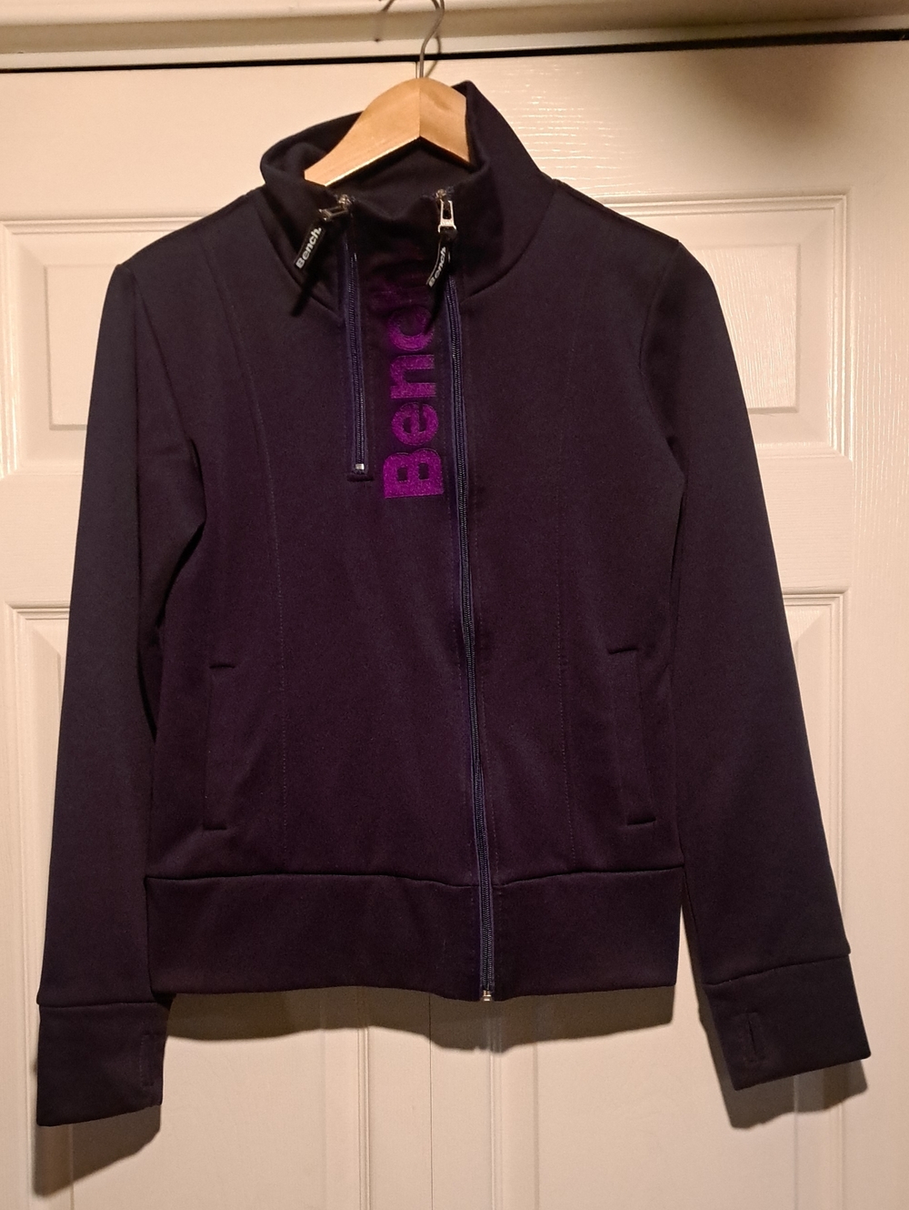 Bench Women's 2 toned Purple double Zip-Up Jacket Sweater